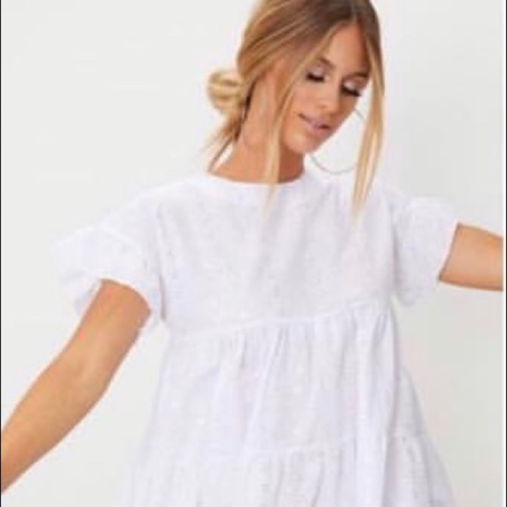 White babydoll smock dress